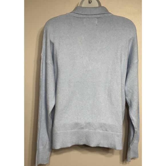 Old Navy So Soft Sweater Women’s Size Medium Collar Pull-over Blue V-Neck NEW - Picture 5 of 8